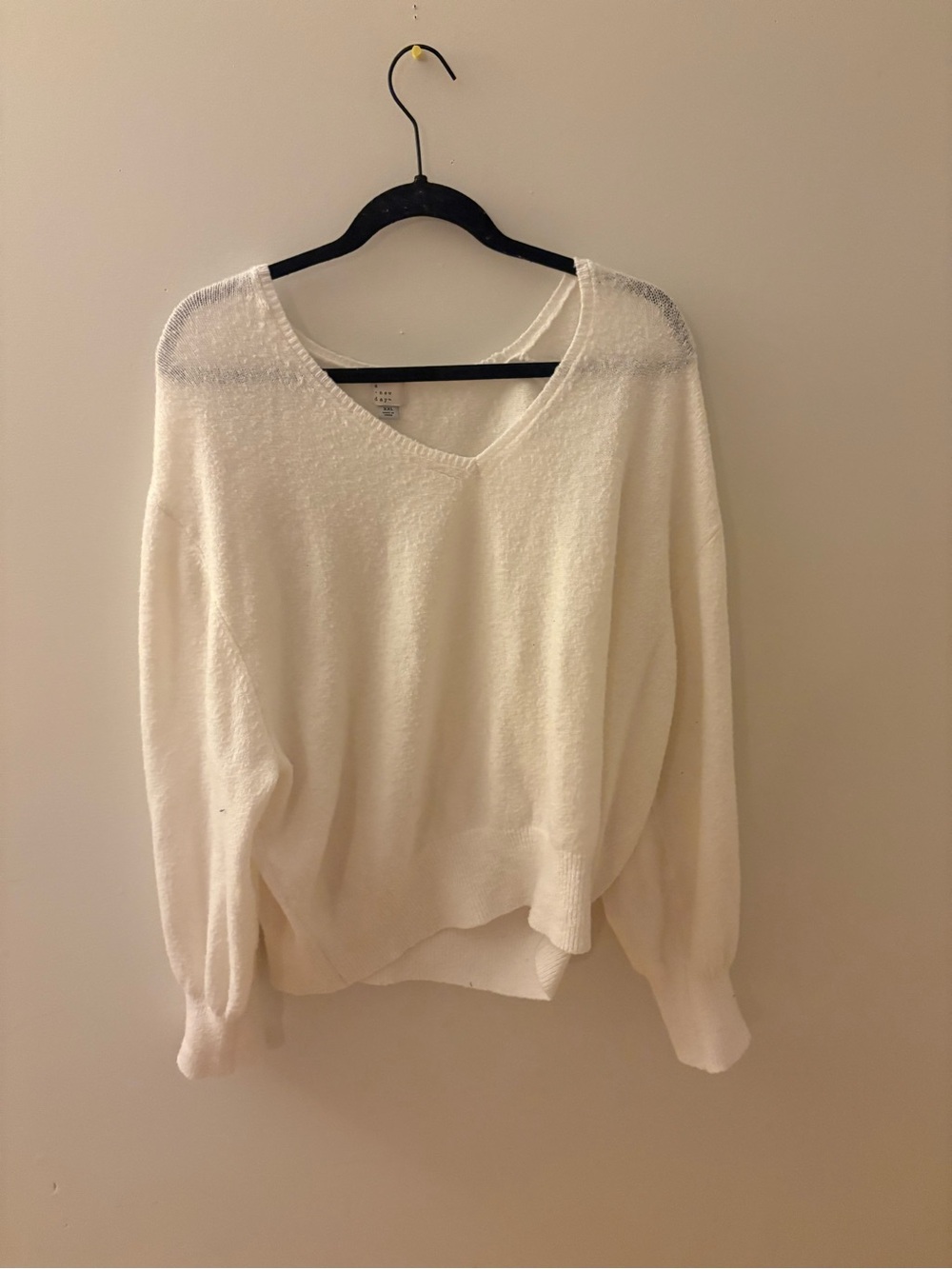 a new day Cream V-Neck Lightweight Sweater